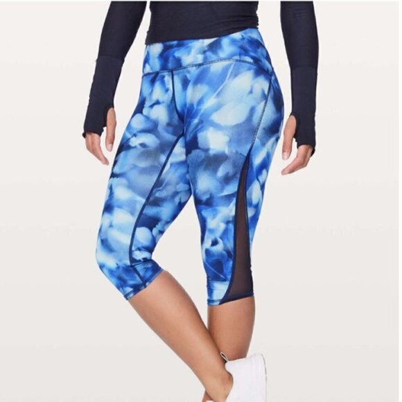 Lululemon Train Times Crop 17" Mini Blush Blossom Alpine White Midnight Navy 4 - Picture 2 of 9